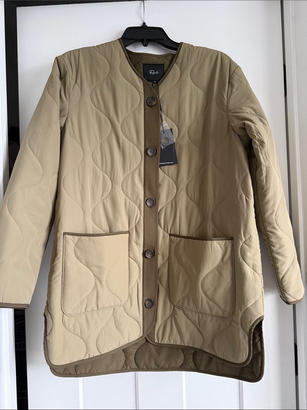 Rails quilted elin sage button down jacket